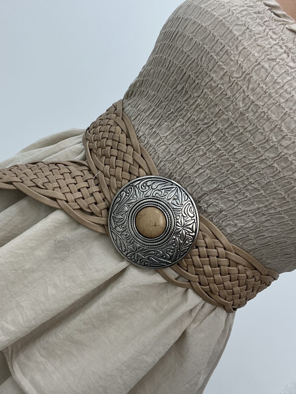 CINTURÓN TRENZA BEIGE