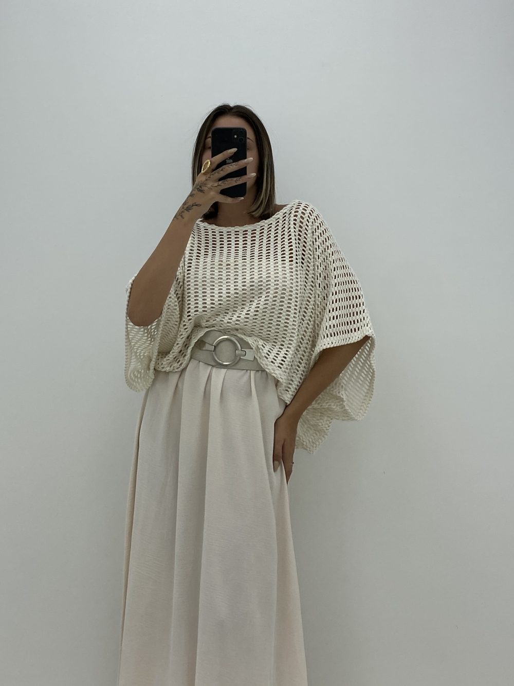 CINTURÓN HEBILLA BEIGE - Imagen 2