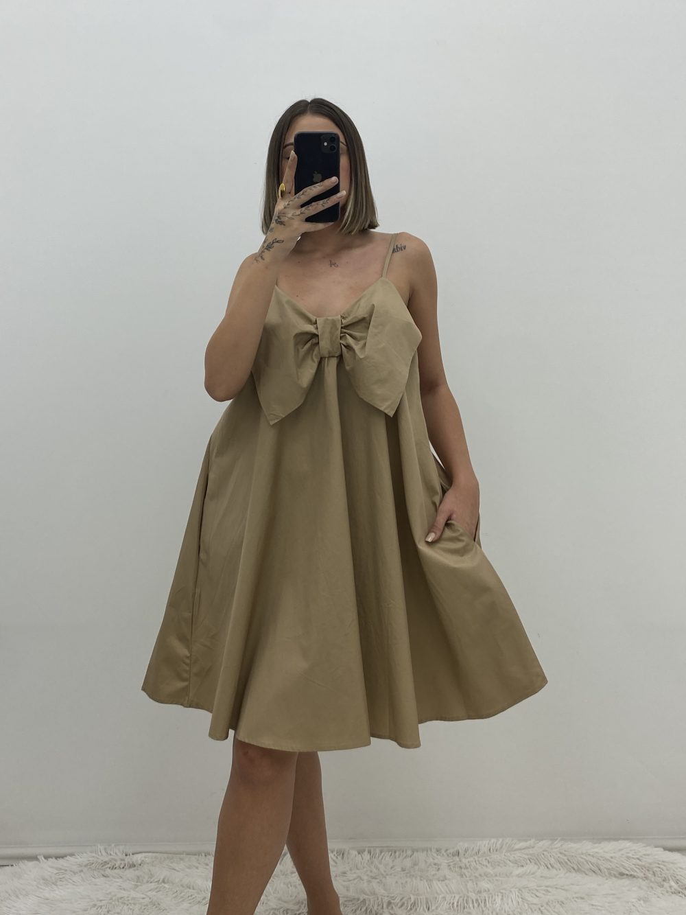 VESTIDO LAZADA BEIGE - Imagen 3