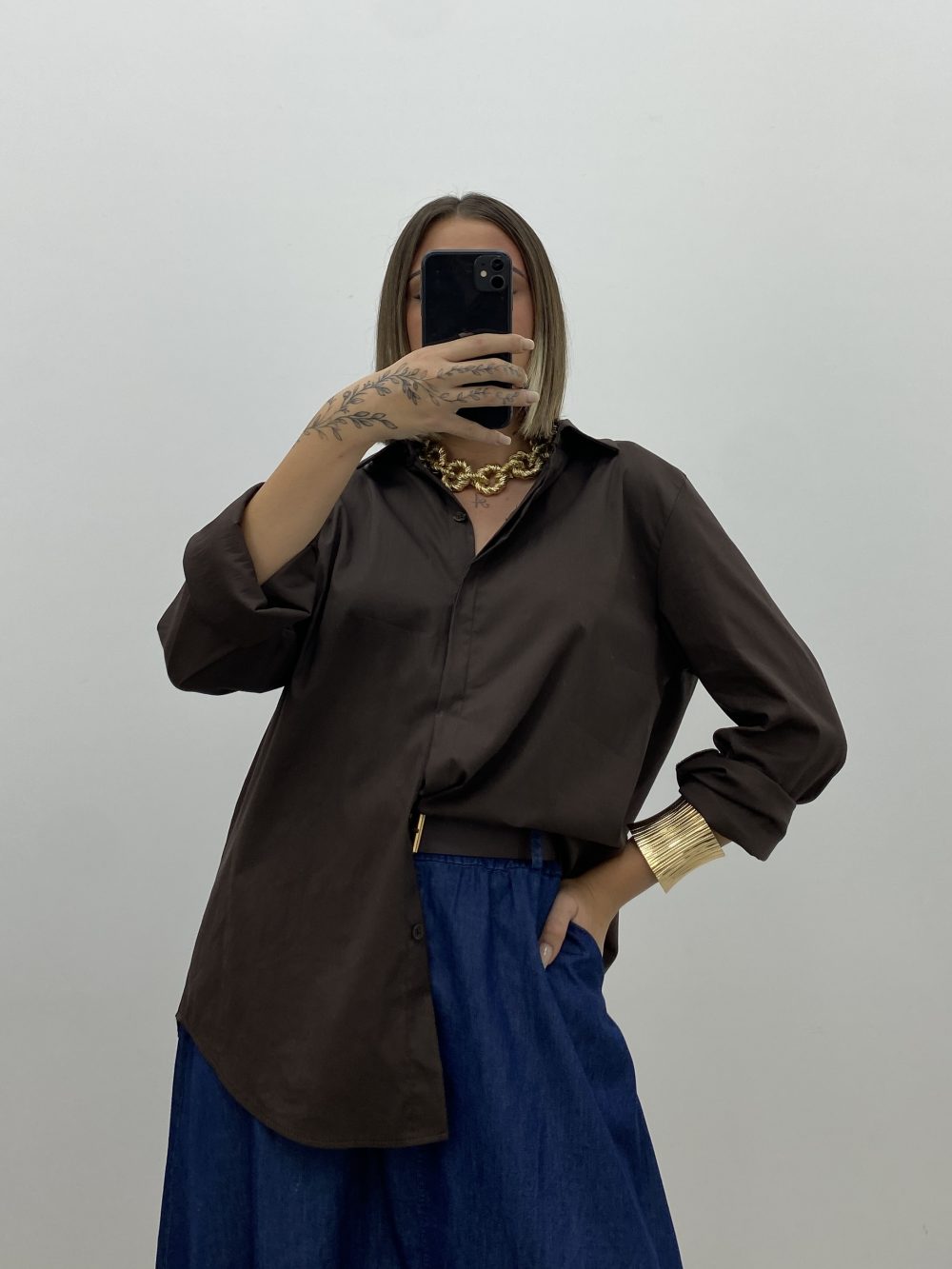 CAMISA GALA MARRÓN