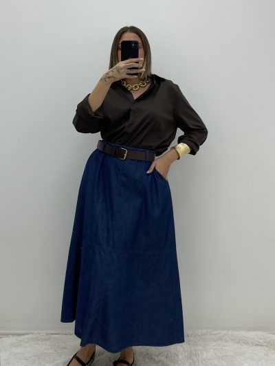 FALDA EFECTO DENIM