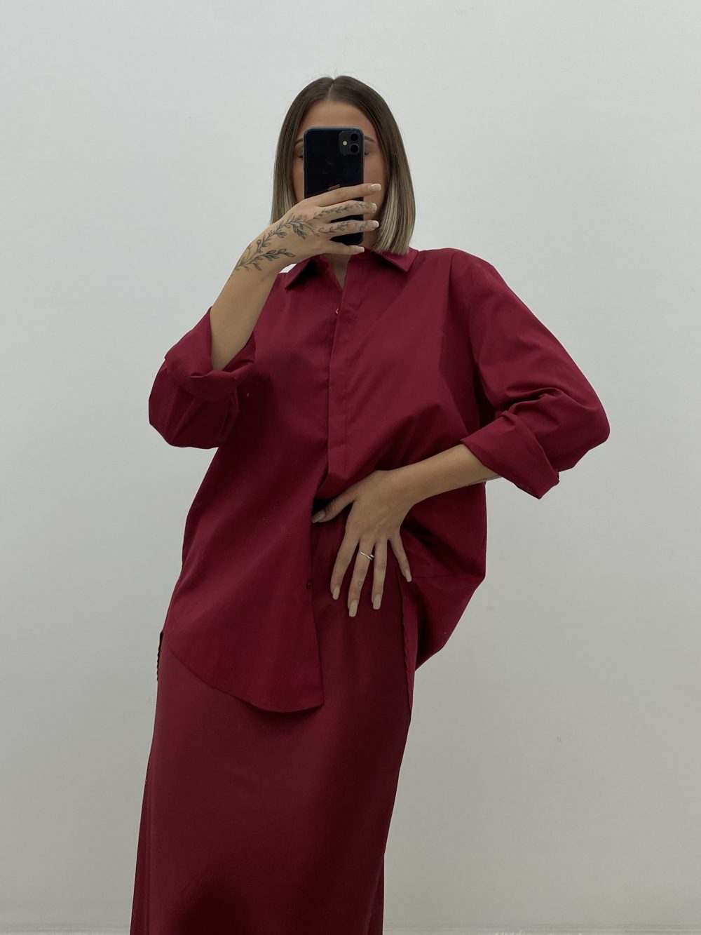 CAMISA GALA GRANATE
