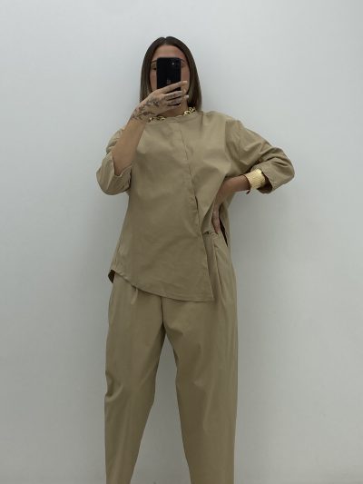 Alternative view of CAMISETA EFECTO PICOS BEIGE