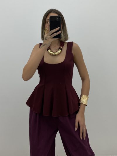 Alternative view of CAMISETA VOLANTE BURDEOS