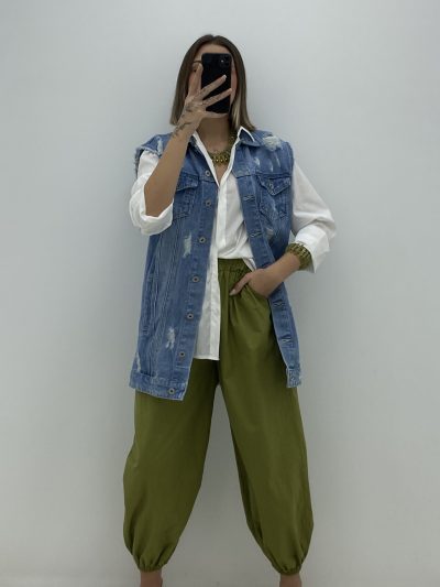 PANTALÓN GOMA TOBILLO PISTACHO