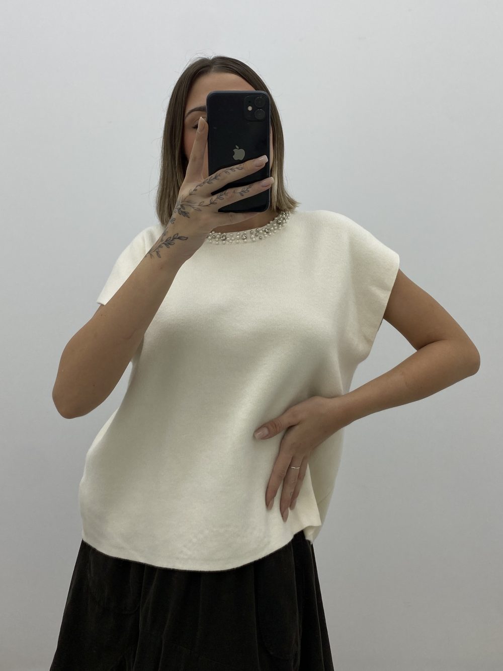 JERSEY PERLAS BEIGE - Imagen 2