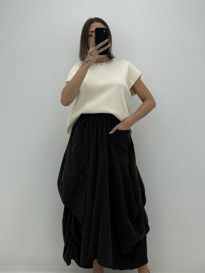 Alternative view of FALDA ABULLONADA MARRÓN