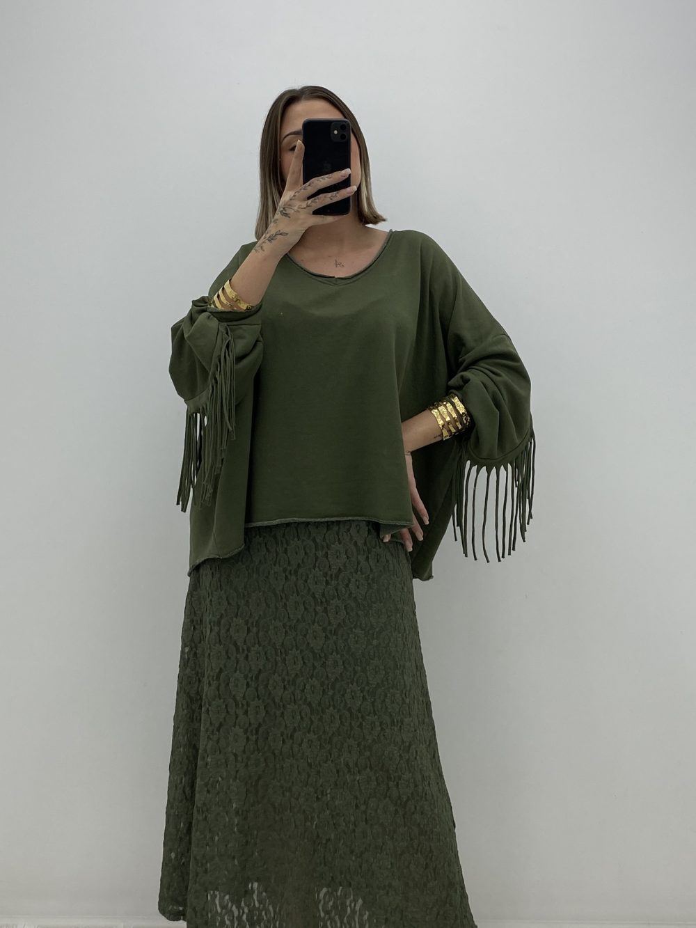 SUDADERA FLECOS KAKI - Imagen 3