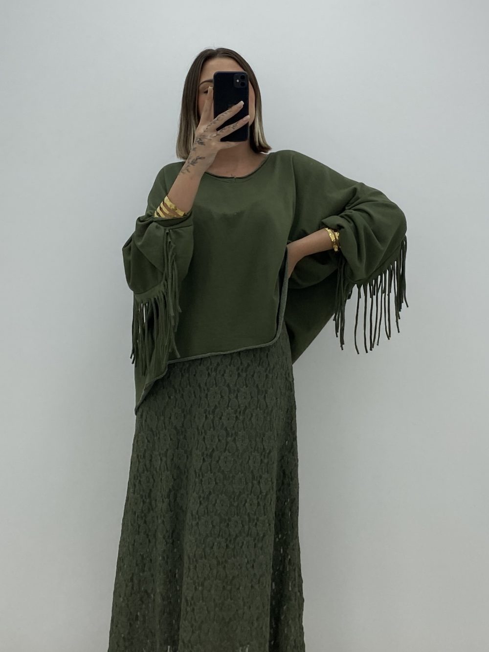 SUDADERA FLECOS KAKI - Imagen 2