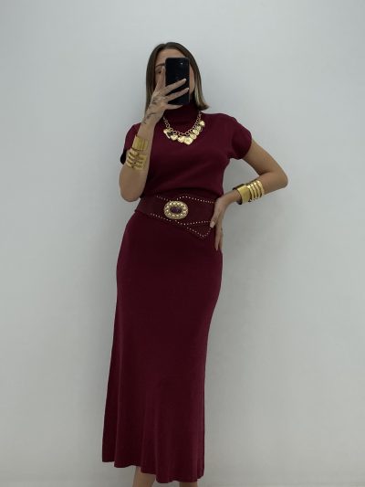 CONJUNTO FALDA GRANATE