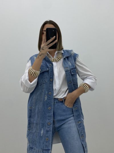 CHALECO DENIM LARGO