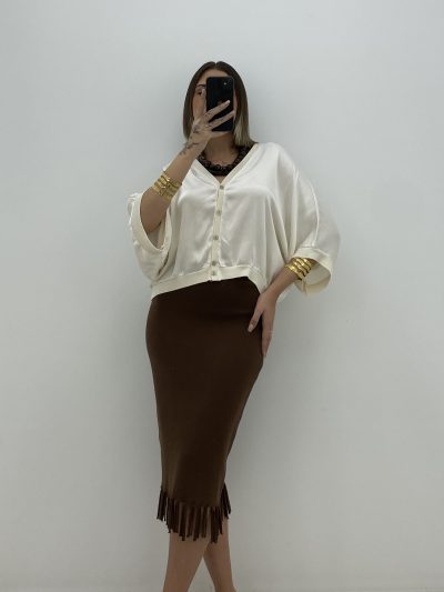 FALDA FLECOS MARRÓN