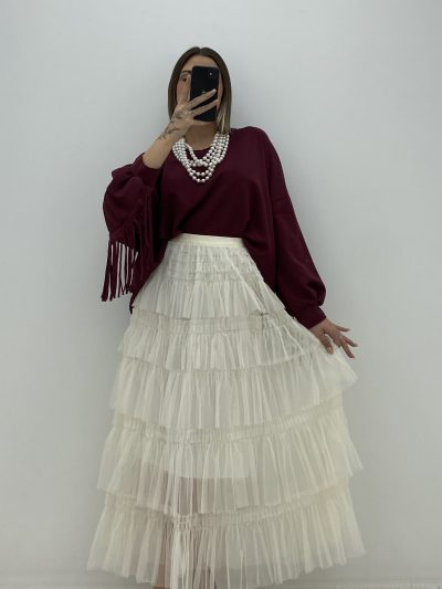 Alternative view of FALDA TUL BEIGE