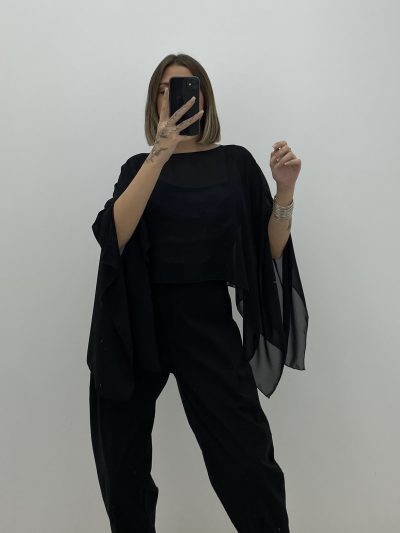Alternative view of PONCHO DE GASA NEGRO