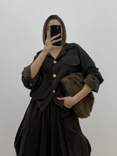 BOMBER MICROPANA MARRÓN