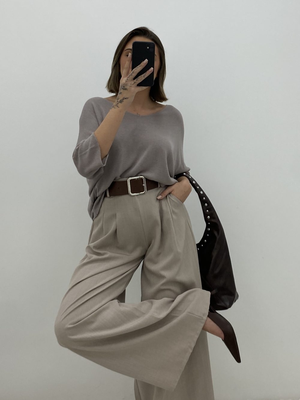 PANTALÓN PALAZZO BEIGE - Imagen 2