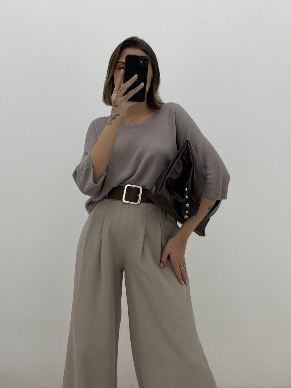 PANTALÓN PALAZZO BEIGE - Imagen 4