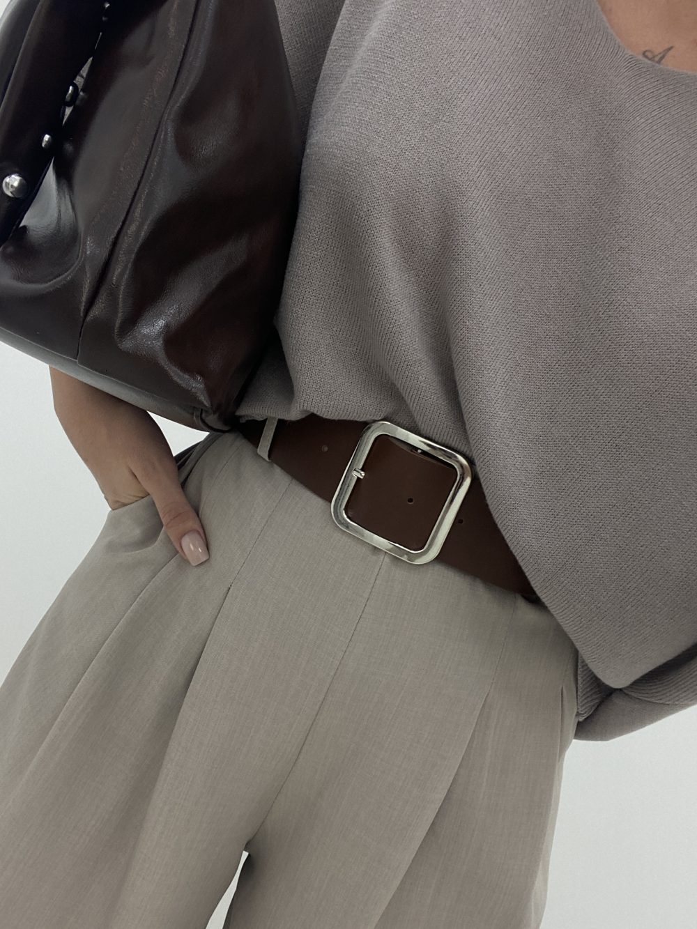 PANTALÓN PALAZZO BEIGE - Imagen 3