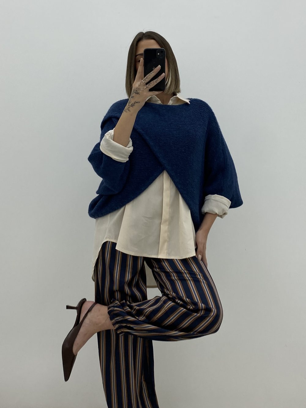 PANTALÓN BOMBACHO RAYAS AZÚL - Imagen 2