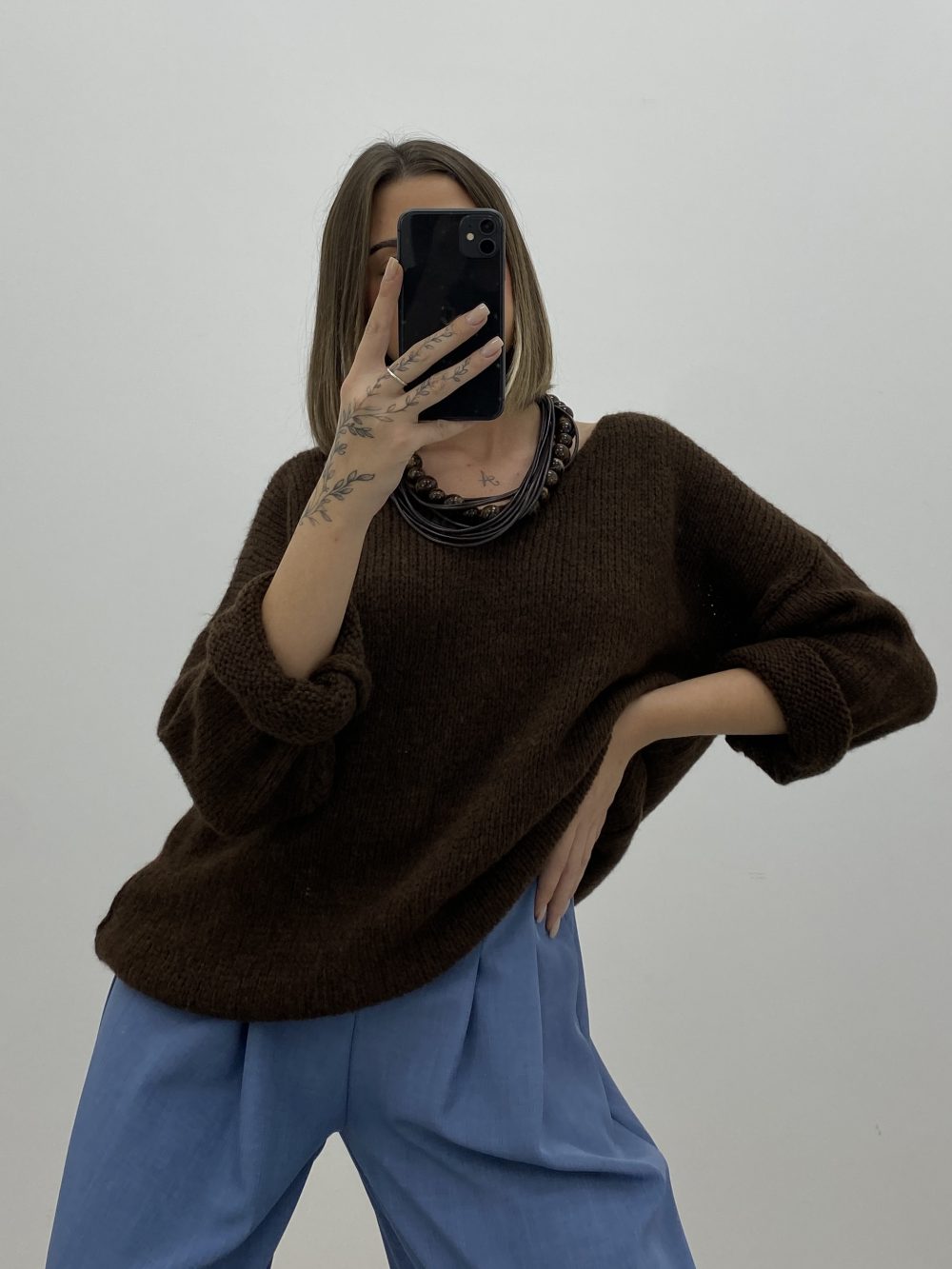 JERSEY PICO LANITA MARRÓN