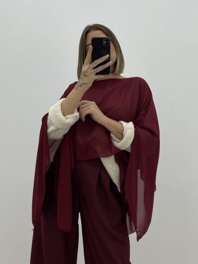 Alternative view of PONCHO DE GASA GRANATE