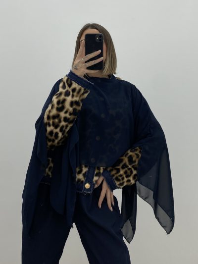 PONCHO DE GASA MARINO