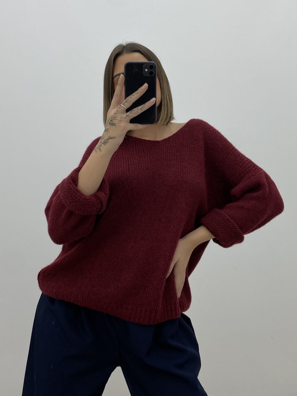 JERSEY PICO LANITA GRANATE