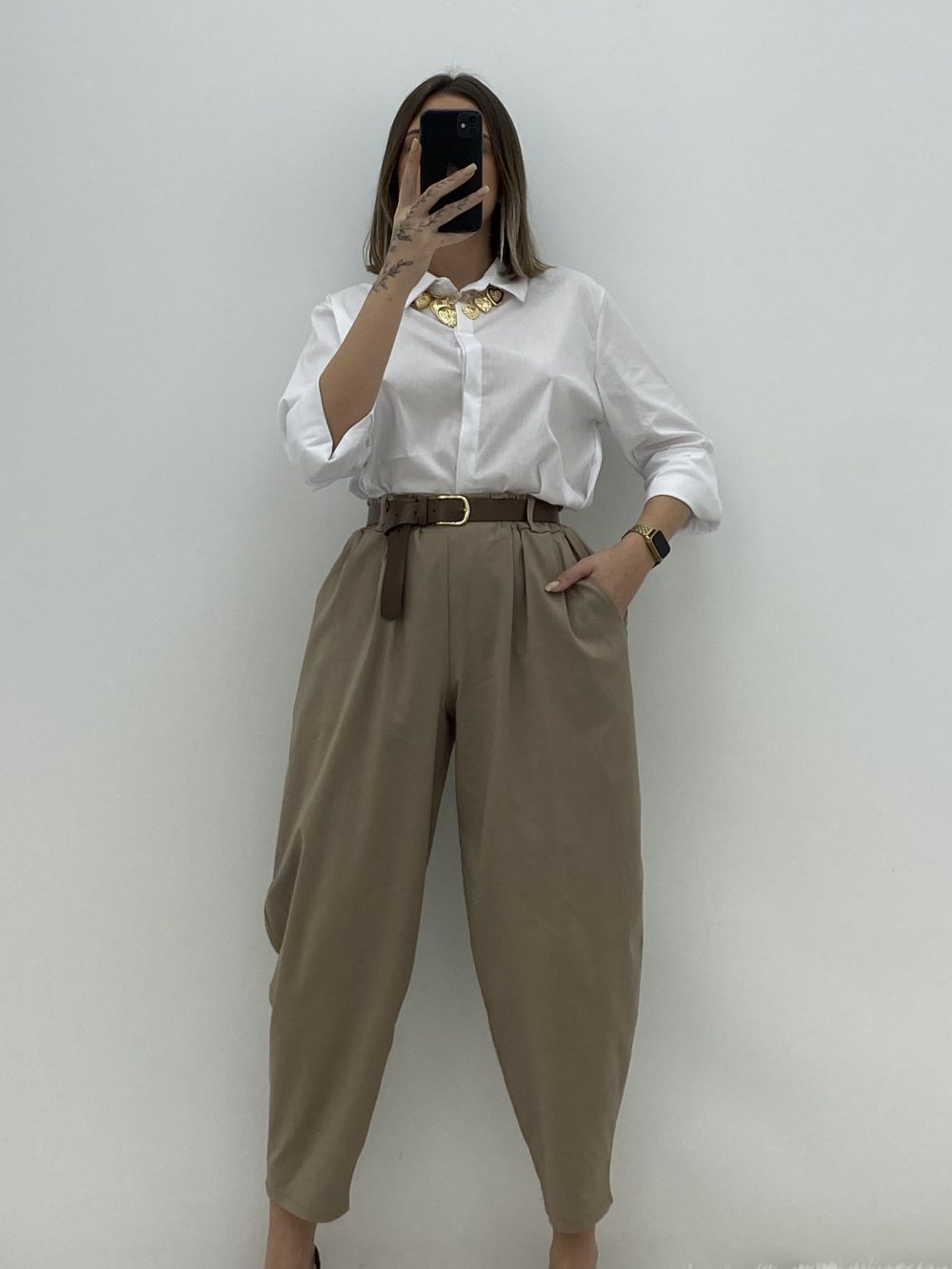 PANTALÓN GLOBO CAMEL