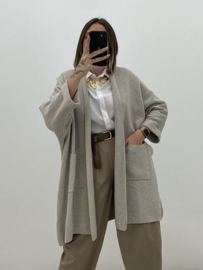 CHAQUETA LARGA BEIGE