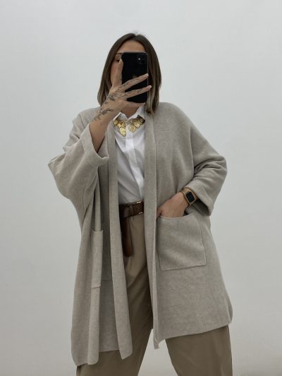 Alternative view of CHAQUETA LARGA BEIGE