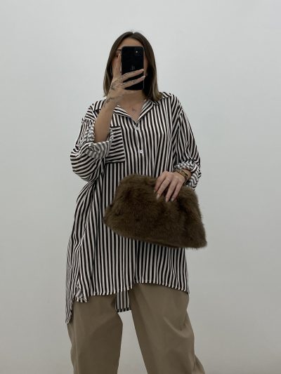 Alternative view of BLUSA RAYAS MARRÓN