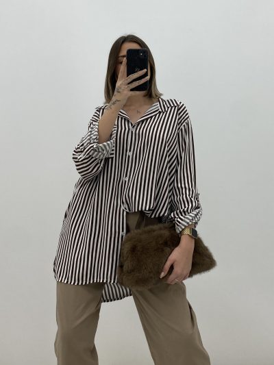 BLUSA RAYAS MARRÓN