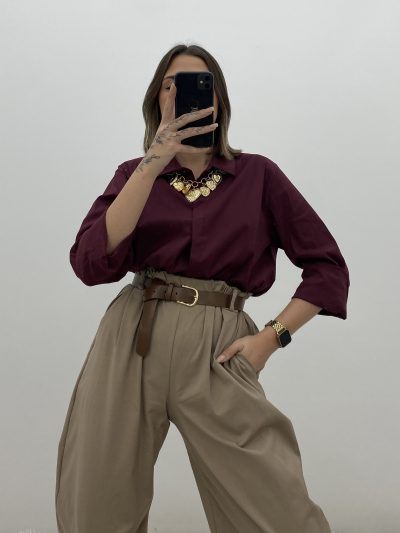 CAMISA GALA BURDEOS