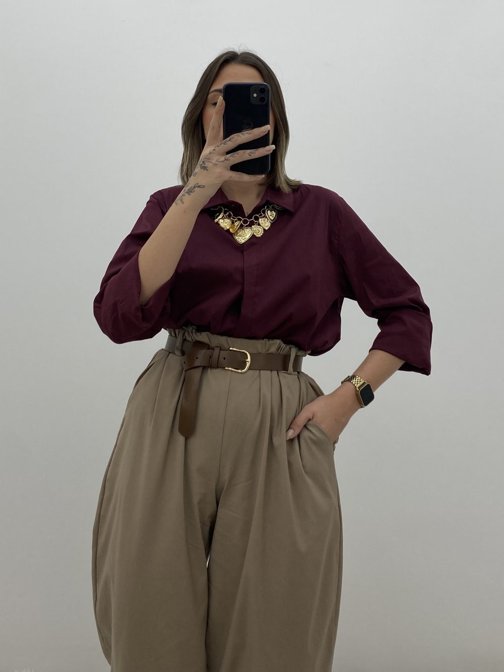CAMISA GALA BURDEOS - Imagen 2
