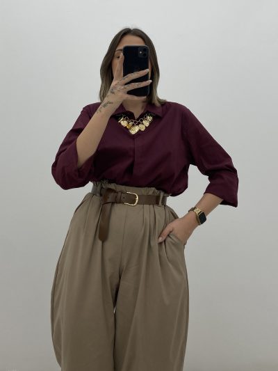 Alternative view of CAMISA GALA BURDEOS
