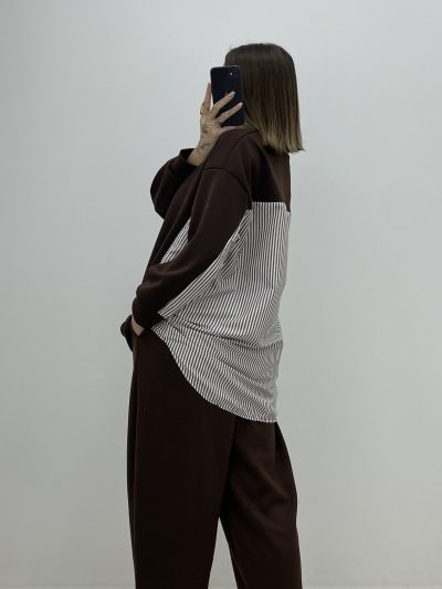 Alternative view of CONJUNTO COMFY RAYAS MARRÓN