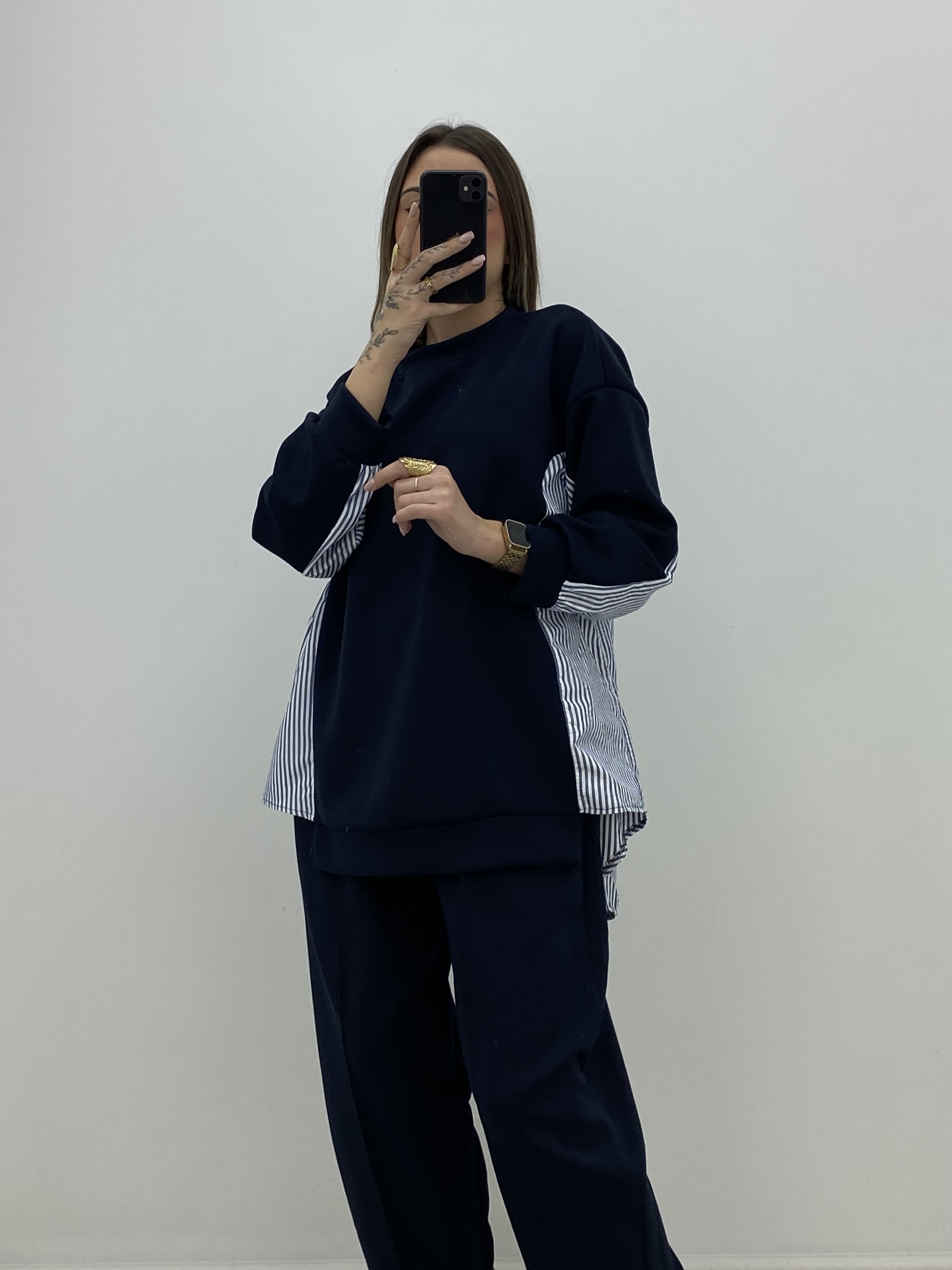 CONJUNTO COMFY RAYAS MARINO