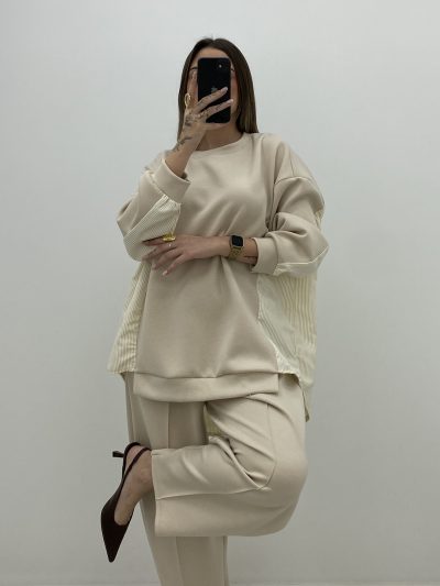 Alternative view of CONJUNTO COMFY RAYAS BEIGE