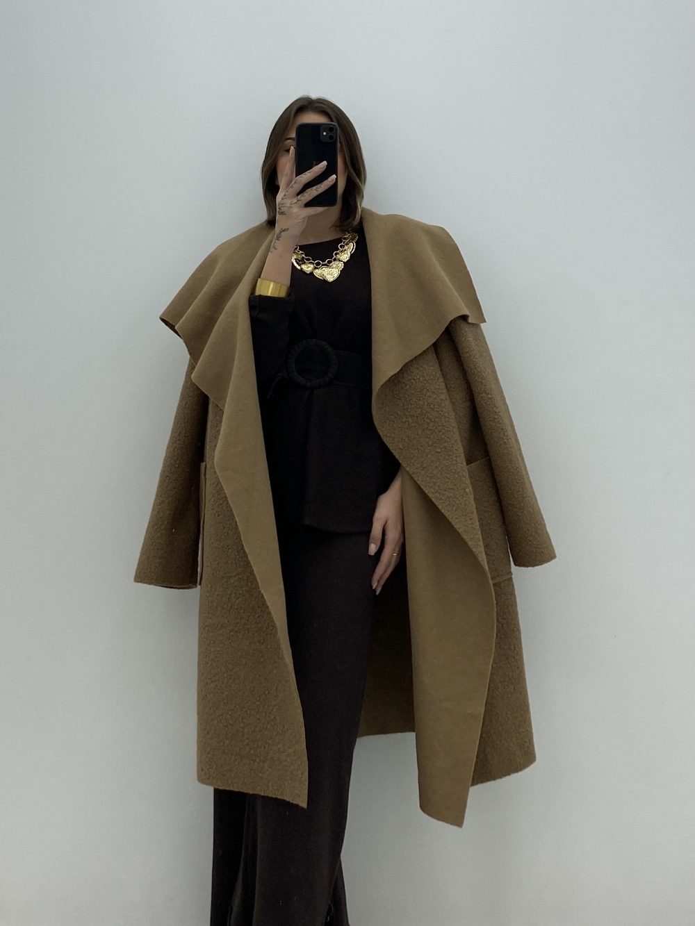 ABRIGO CLOE LARGO CAMEL - Imagen 2