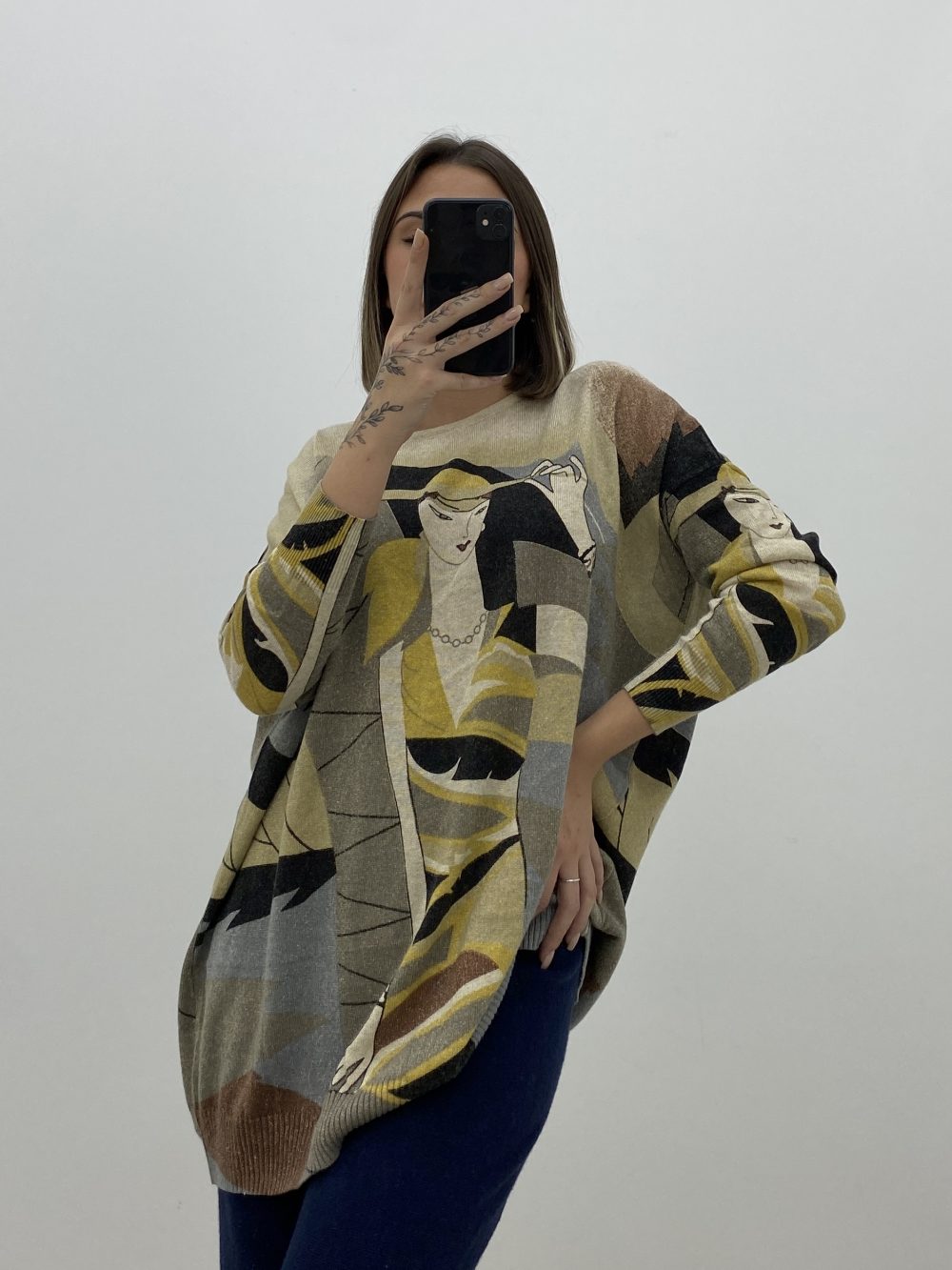 JERSEY ESTAMPADO SEÑORA SOMBRERO