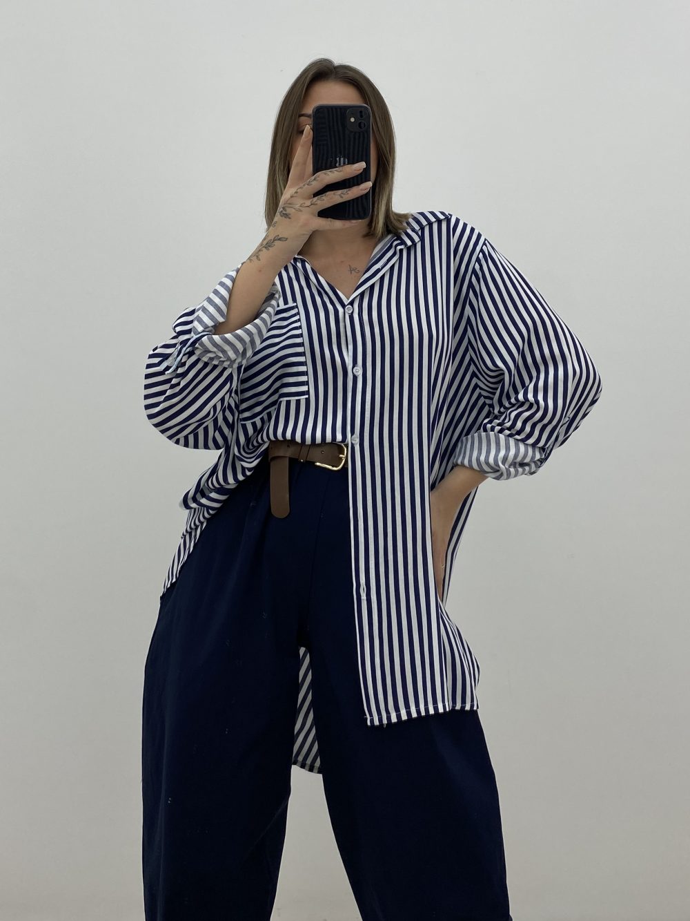 BLUSA RAYAS MARINO
