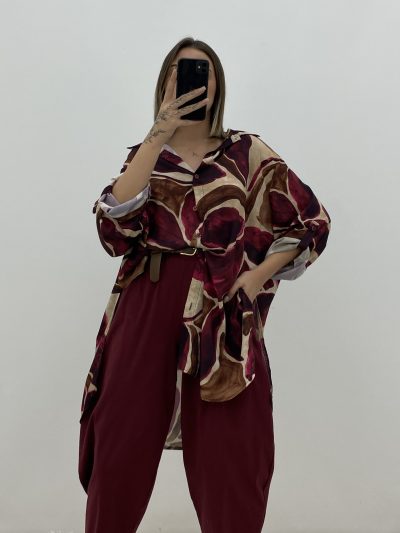 BLUSA ESTAMPADA GRANATE