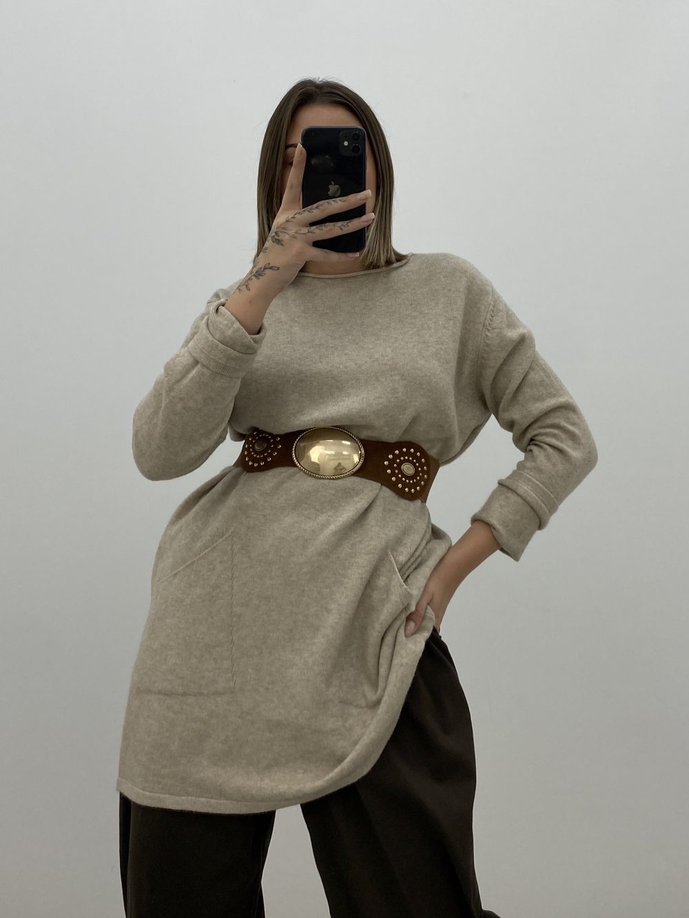 JERSEY LARGO TAUPE - Imagen 3