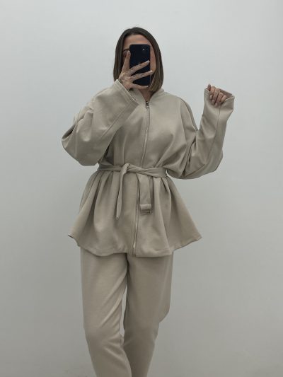 Alternative view of PANTALÓN PUNTO PITILLO BEIGE