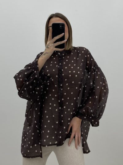 Alternative view of BLUSA GASA TOPO MARRÓN