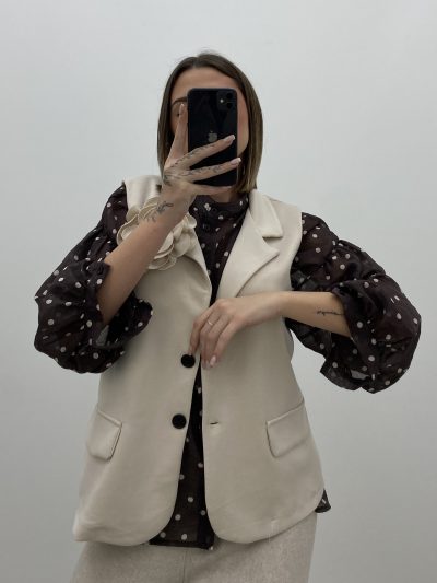 CHALECO PUNTO ROMA BEIGE