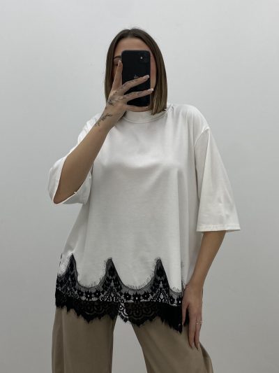 CAMISETA PUNTILLA BLANCA