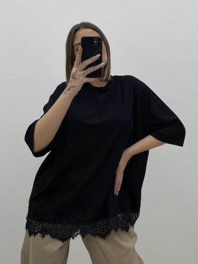 CAMISETA PUNTILLA NEGRO