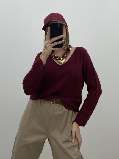 JERSEY DORIS PICO GRANATE