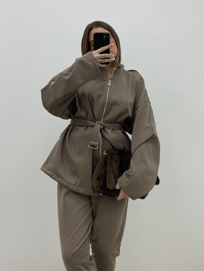 Alternative view of PANTALÓN PITILLO TAUPE